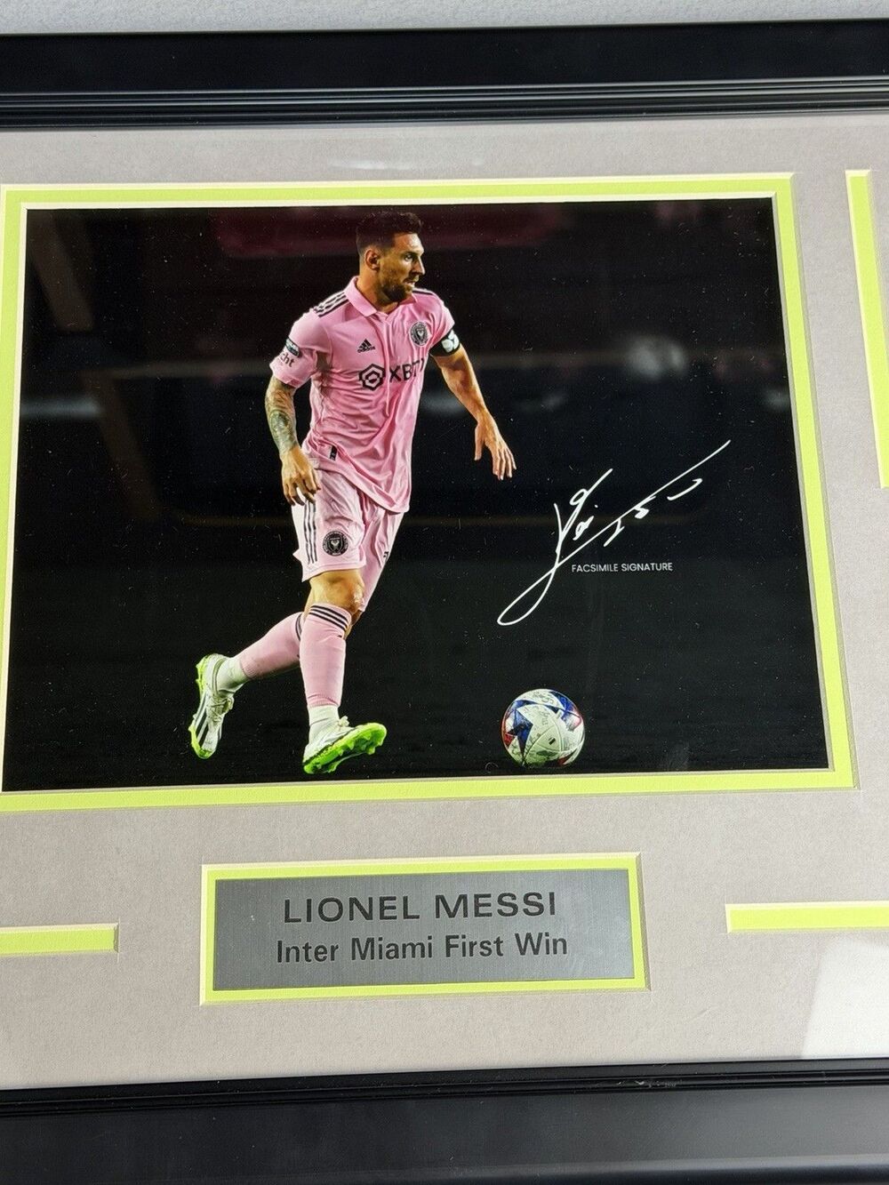 Lionel Messi Inter Miami First Win Photo Framed 10x8 Facsimile Signature Auto - Picture 2 of 6